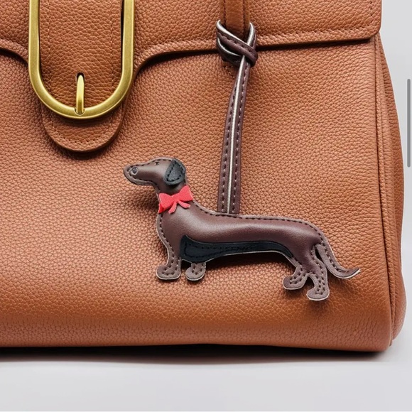 Handbags - NEW Brown Leather Dachshund Dog Bag Charm